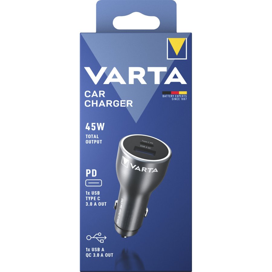 Varta Car Charger 45 Watt Output 1xUSB A / 1xUSB-C PD 57933101111 #2