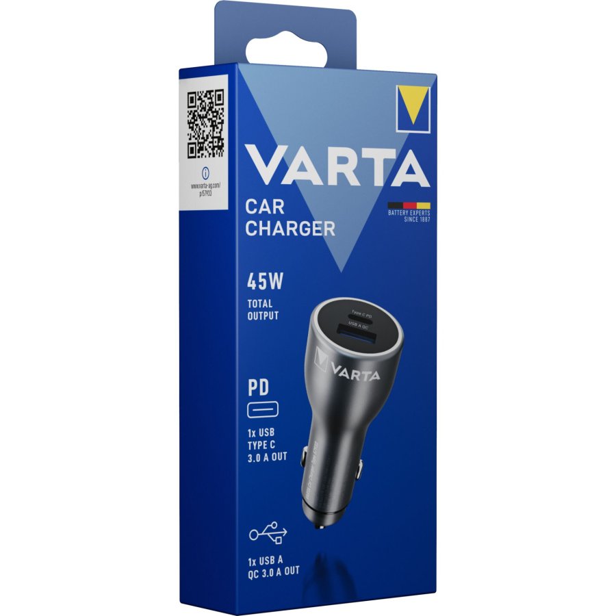 Varta Car Charger 45 Watt Output 1xUSB A / 1xUSB-C PD 57933101111 #3