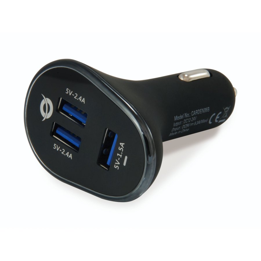 Conceptronic CARDEN06B 3-Port 31.5W USB-Car-Charger #1