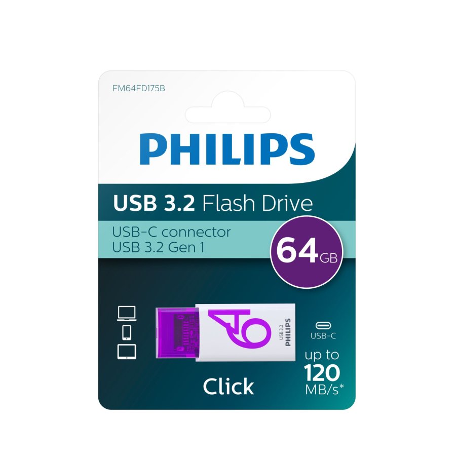 Philips USB 3.2             64GB Click Series Gen 1 USB-C #5