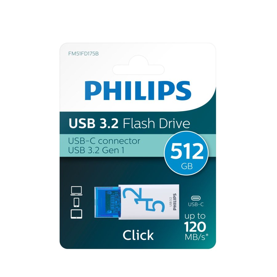 Philips USB 3.2            512GB Click Series Gen 1 USB-C #5