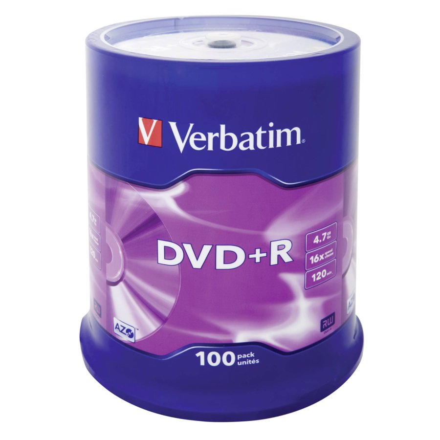 1x100 Verbatim DVD+R 4,7GB 16x Speed, matt silver #1