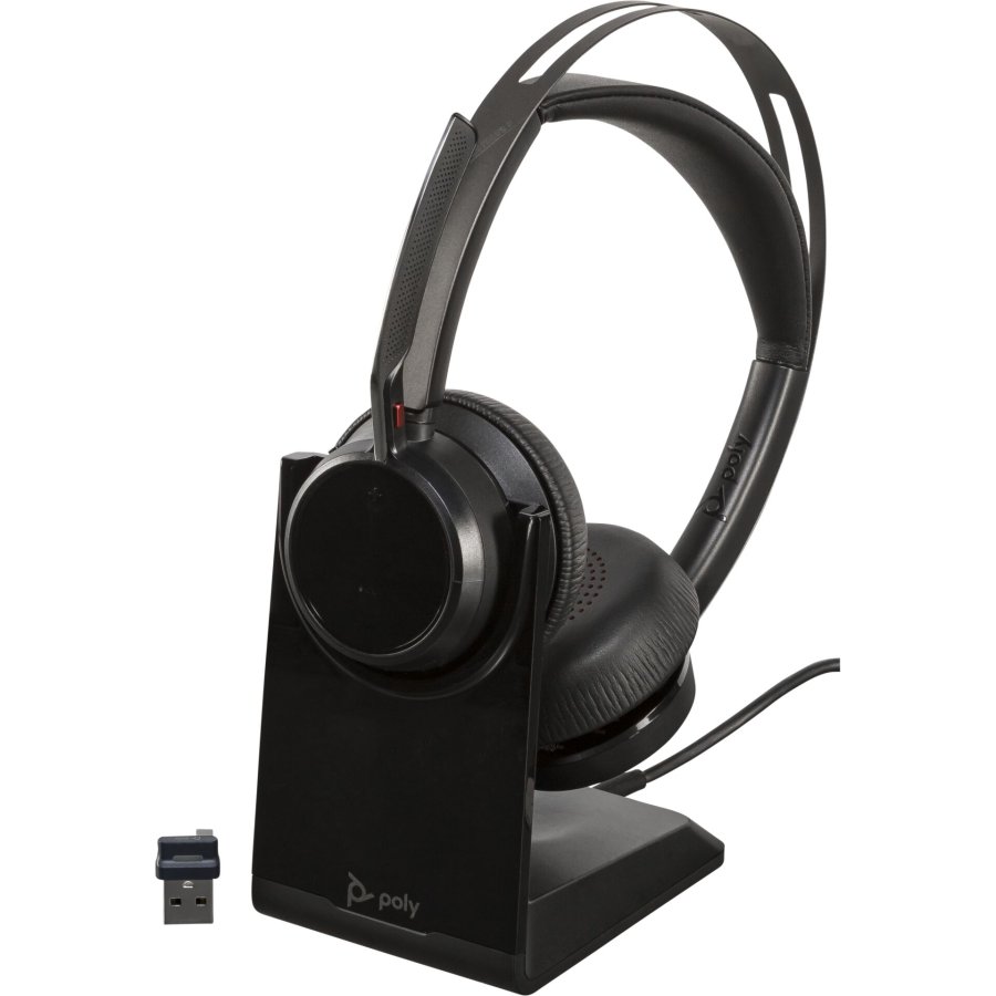 Poly Voyager Focus 2 UC USB-A with charging station on-ear #1