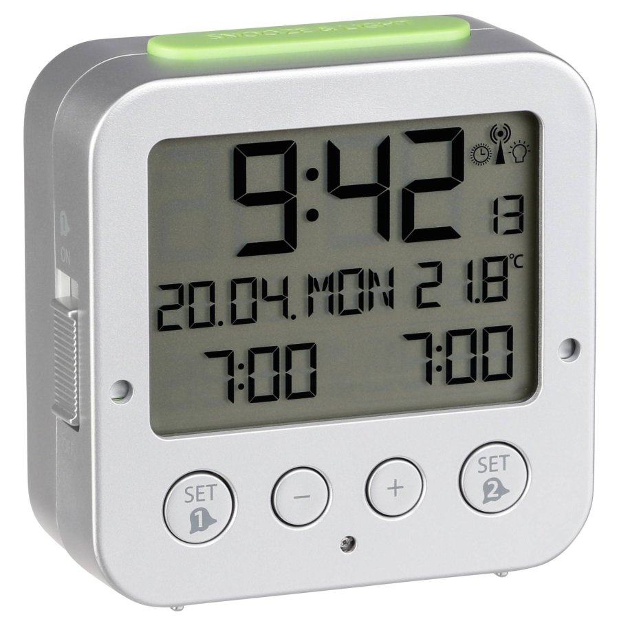 TFA 60.2528.54 Bingo      silver RC Alarm Clock with Temperatur #1