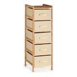 Kommode 5 skuffer Tr Tekstil (34 x 103 x 36 cm) #1