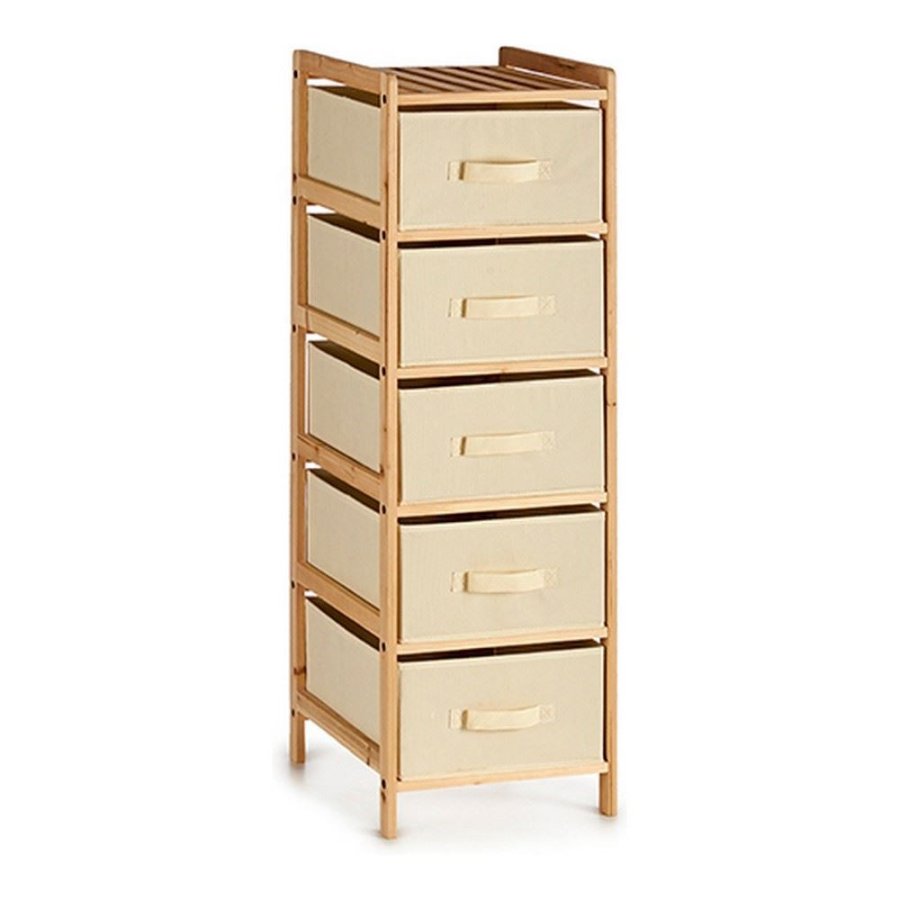 Kommode 5 skuffer Tr Tekstil (34 x 103 x 36 cm) #1