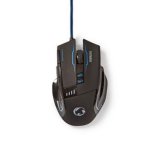 Nedis	Gaming Mouse | Kabel | 800 / 1600 / 2400 / 4000 dpi | Justerbar DPI | Antal knapper: 8 | Programmerbare knapper | Hjrehndet | 1.50 m | LED #1