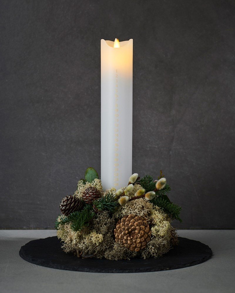  Sara Kalenderlys, Romantic hvid/guld #1