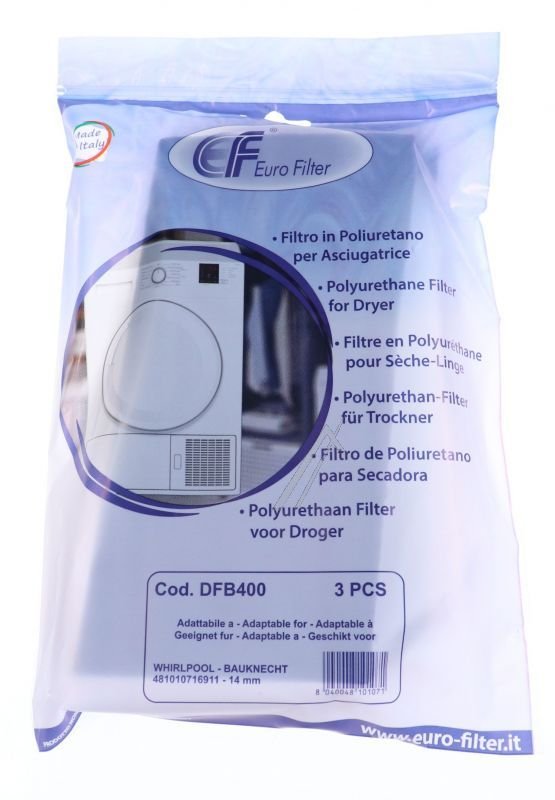 FILTER (3 STK.) ALTERNATIV TIL WHIRLPOOL (ML: 230 X 110 X 14MM) #1