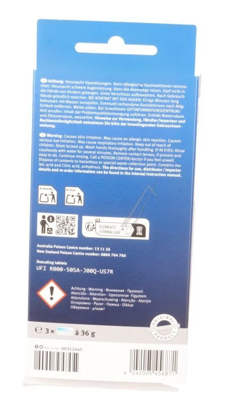 00312445 AFKALKNINGSTABLETTER TIL KAFFEMASKINER 3 X 36G #1