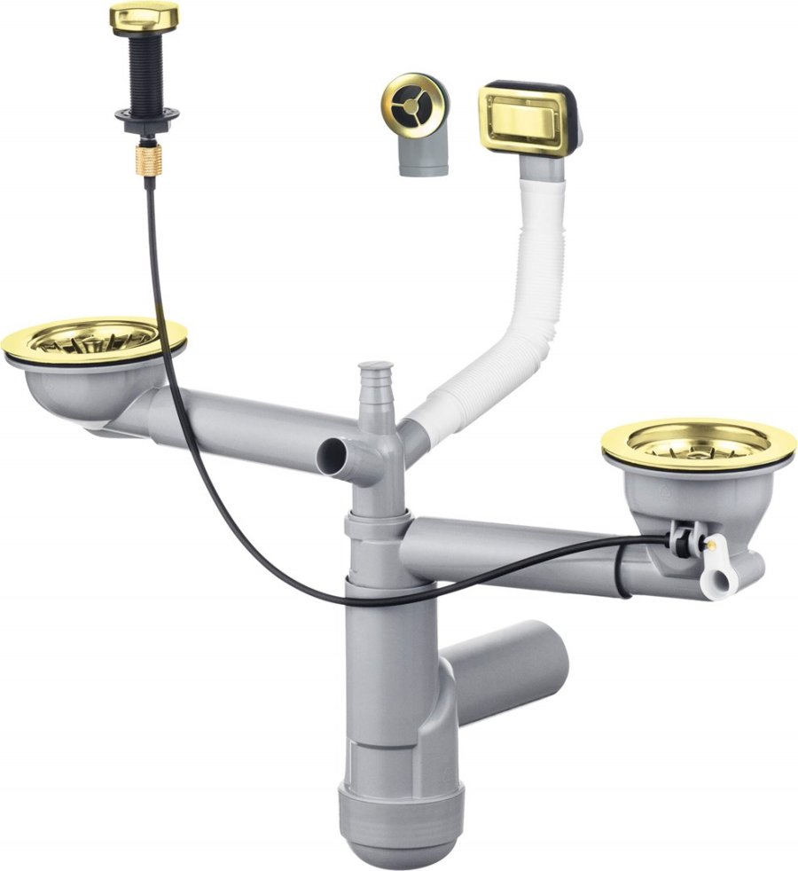 Siphon for 1.5- and 2-bowl granite sink - Space-Saver #1