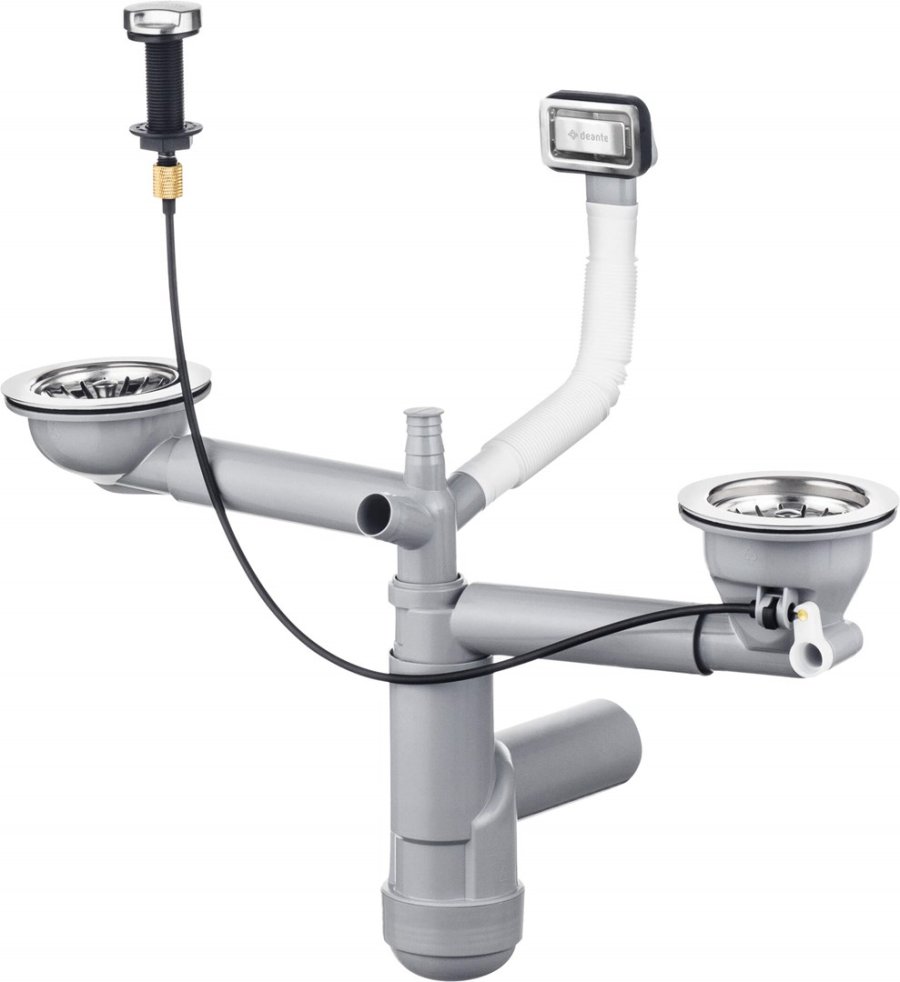 Siphon for 1.5- and 2-bowl granite sink - Space-Saver #1