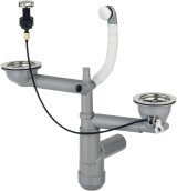 Sifon DEANTE Space-Saver Lux (ZXY_9918) til granitvaske med 1,5 og 2 kummer Gr, Hvid #3