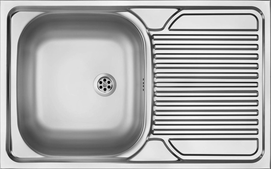1-bowl steel sink with drainer - overlay #1