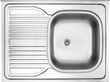 1-bowl steel sink with drainer on the left side - overlay #1