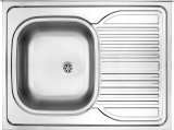 1-bowl steel sink with drainer on the right side - overlay #1
