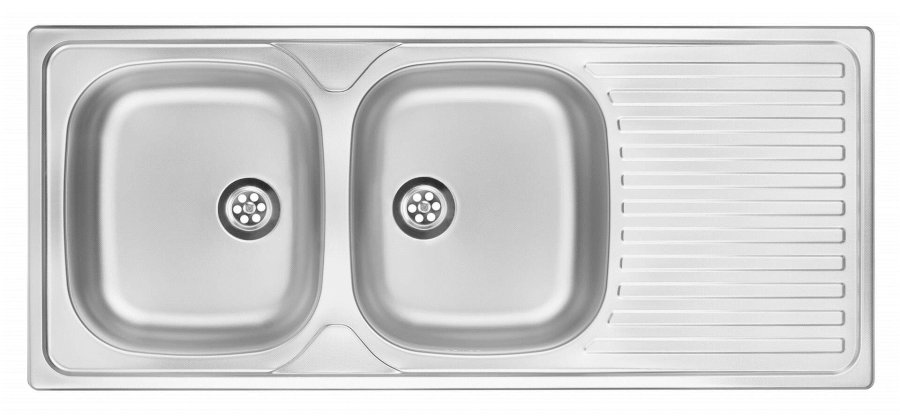 2-bowl steel sink with drainer #1