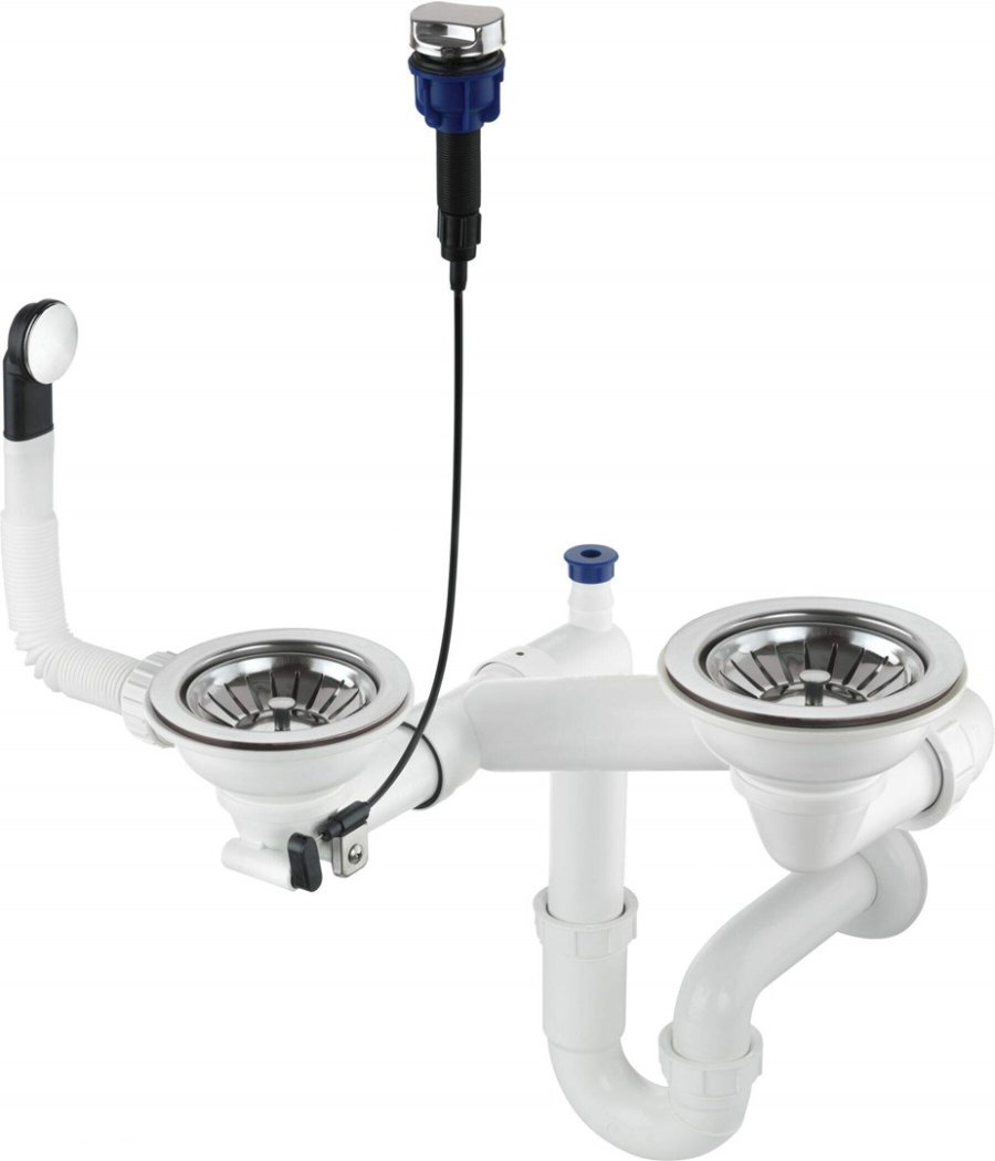 Siphon for 1.5- and 2-bowl granite sink - Space-Saver #1