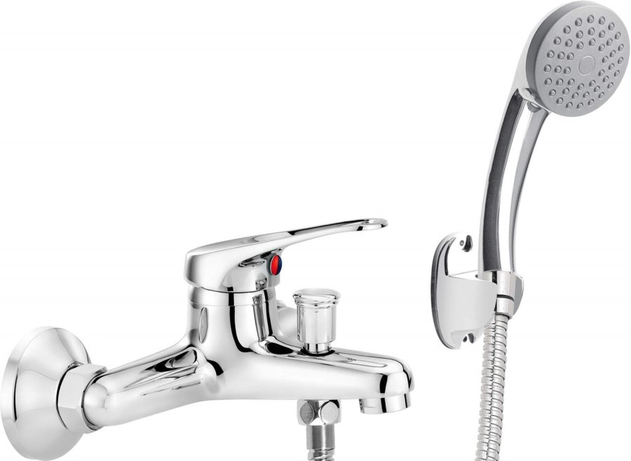 Wall-mounted bathtub mixer with shower set #1