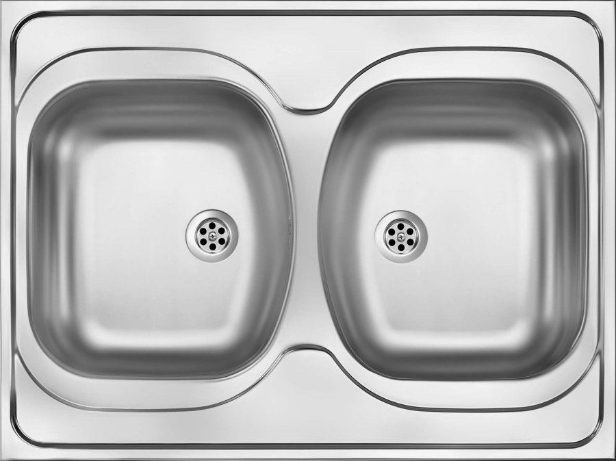 2-bowl steel sink - overlay #1