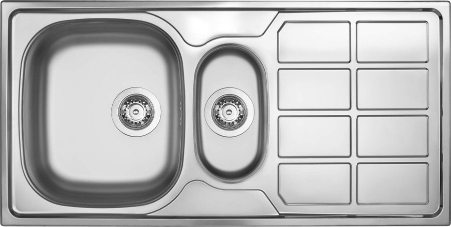 1.5-bowl steel sink with drainer #1