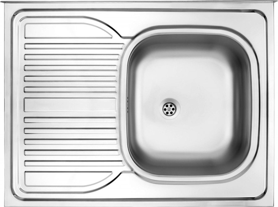Steel sink 1-bowl with left drainer inset #1