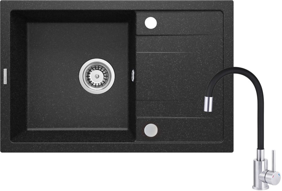 Granite sink with faucet with flexible spout #1