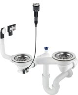 Siphon for 1.5- and 2-bowl granite sink - Space-Saver #1