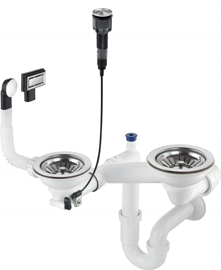 Siphon for 1.5- and 2-bowl granite sink - Space-Saver #1