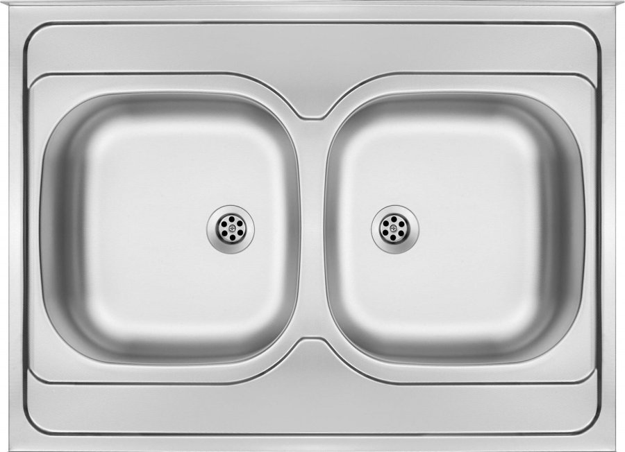 2-bowl steel sink - overlay #1