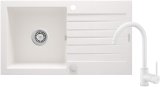 Granite sink with 1-bowl faucet with drainer #1