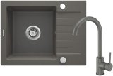Granite sink with 1-bowl faucet with drainer #1
