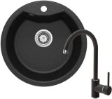 Granite sink with 1-bowl faucet #1