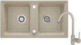 Granite sink with 2-bowl faucet #1