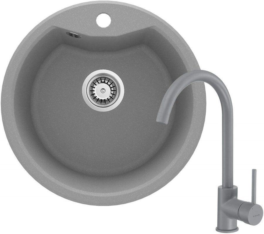 Granite sink with 1-bowl faucet #1