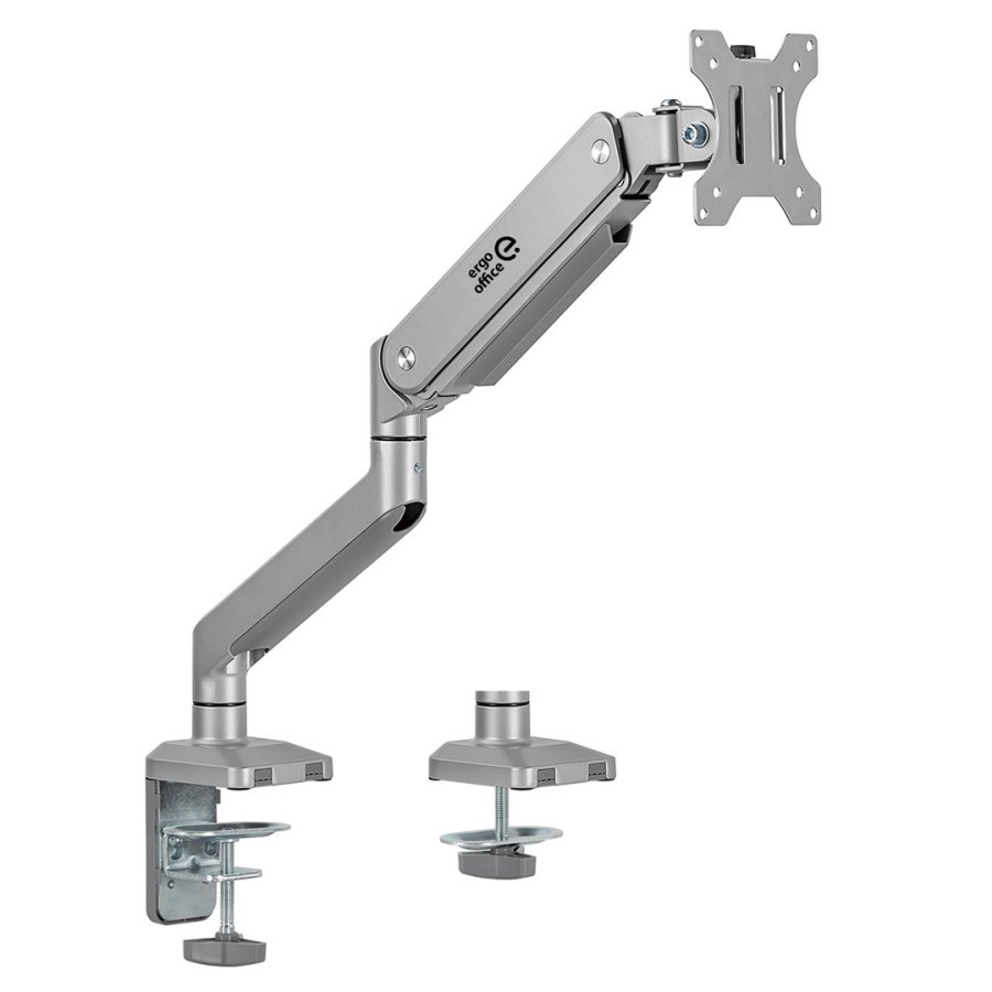 Ergo Office Aluminium Monitor Mount with Gas Spring, Double Arm, VESA 75x75/100x100, 17