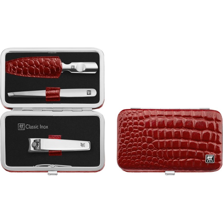 ZWILLING CLASSIC INOX Travel Set - Red Leather Case, 3 Pieces #1
