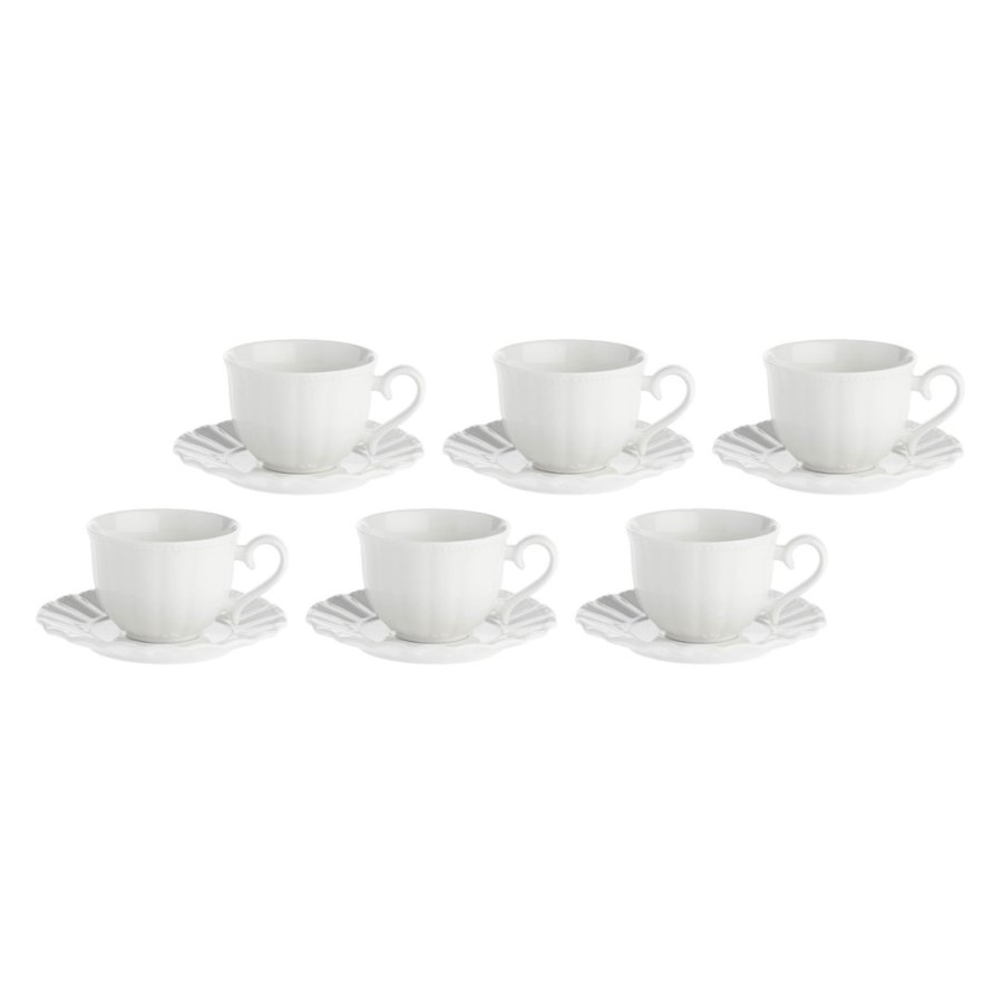 Set of 6 Ducale Saucer Tea Cups - White, 220 ml #1