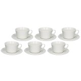 Set of 6 Bosco Tea Cups with Saucer - White, 180 ml #1