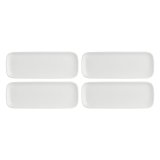 Set of 4 Essenziale New Age Rectangular Trays - White, 30 x 11 cm #1