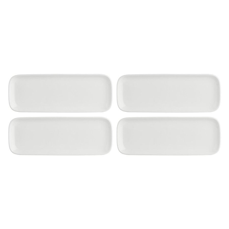 Set of 4 Essenziale New Age Rectangular Trays - White, 30 x 11 cm #1