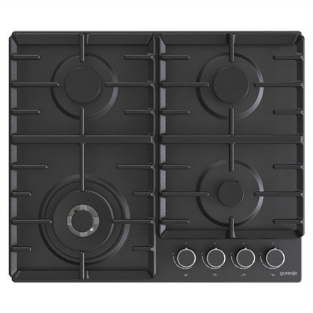 Gorenje Hob GW642AB Gas Number of burners/cooking zones 4 Rotary knobs Black #1