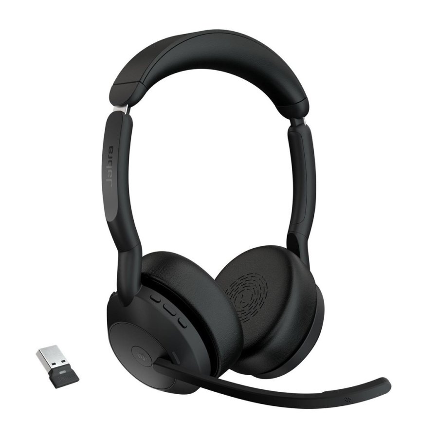 Jabra Evolve2 55 Headset Trdls Kontor/Callcenter Bluetooth Opladningsstativ Sort #2