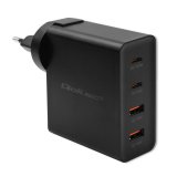Qoltec GaN POWER PRO Charger | 2xUSB-C | 2xUSB | 130W | 5-20V | 1.5-5A | XP | Black #1
