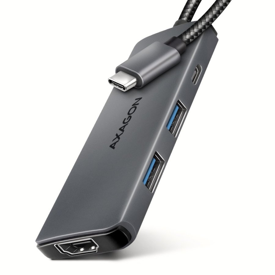 Axagon HMC-5H8K USB 5Gbps hub 2x USB-A USB-C HDMI 8k/30Hz PD 100W kabel USB-C Ledningsfrt USB 3.2 Gen 1 (3.1 Gen 1) Type-C Gr #2