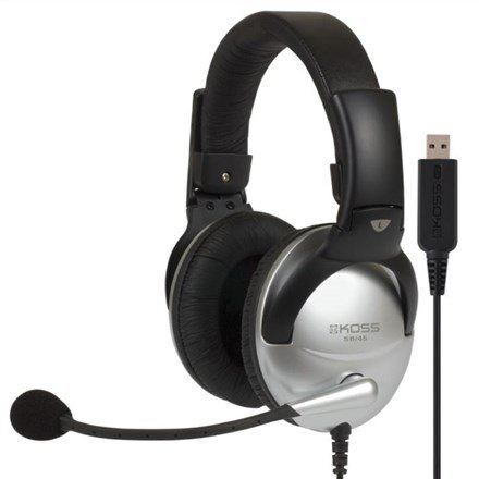 Koss SB45 USB Headset Ledningsf�rt Kontor/Callcenter Sort, S�lv #2