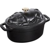 STAUB SPECIAL COCOTTE Cast iron pot oval pig 1 ltr, black #1