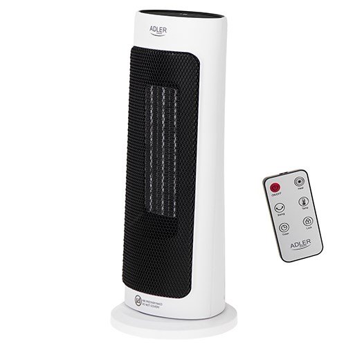 Adler | Tower Fan Heater with Timer | AD 7738 | Ceramic | 2000 W | Number of power levels 2 | Suitable for rooms up to 25 m2 | White #1