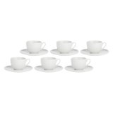 Set of 6 Corte Saucer Tea Cups - White, 200 ml #1