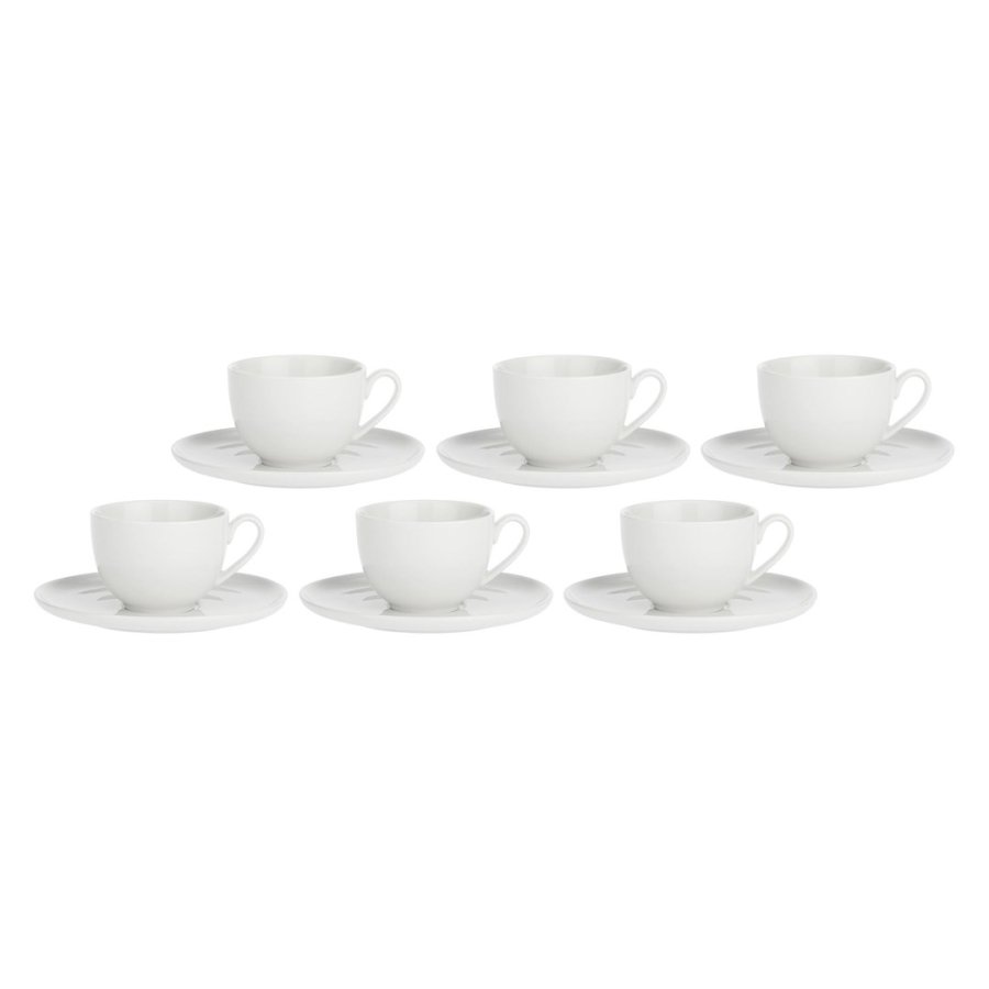 Set of 6 Corte Saucer Tea Cups - White, 200 ml #1